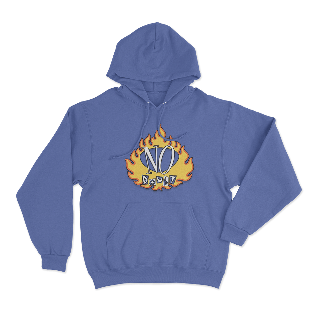 No Doubt Vintage Flame Unisex Hoodie Blue No Doubt Vintage Flame Unisex Hoodie Blue