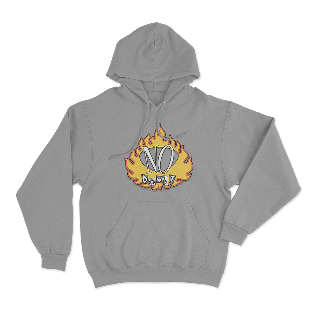 No Doubt Vintage Flame Unisex Hoodie Grey No Doubt Vintage Flame Unisex Hoodie Grey