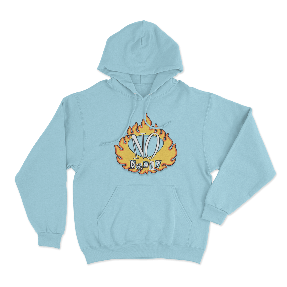 No Doubt Vintage Flame Unisex Hoodie Sky Blue No Doubt Vintage Flame Unisex Hoodie Sky Blue