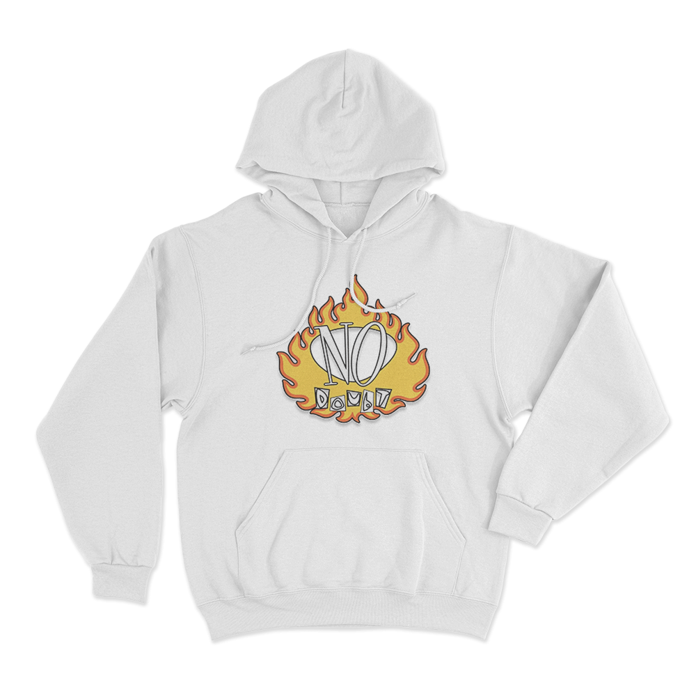 No Doubt Vintage Flame Unisex Hoodie White No Doubt Vintage Flame Unisex Hoodie White